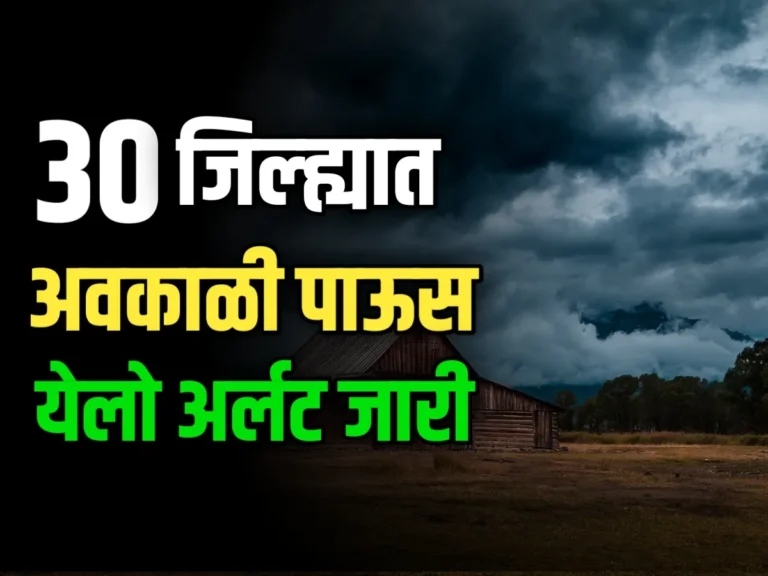 Rain Update : 30 जिल्ह्यात कडकडाटासह पावसाचा इशारा