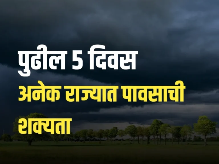 Maharashtra Rain News : पुढील 5 पाच दिवस अनेक राज्यात पाऊस पडू शकतो